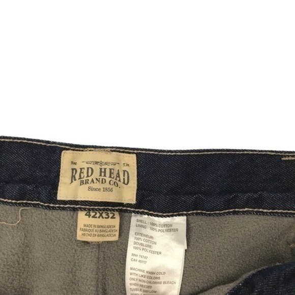 RedHead Straight Leg Fleece-Lined Jeans For Men size 42x32 - Picture 4 of 7